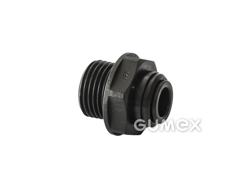 Gerade Kupplung JOHN GUEST, für Außenrohr Ø 4mm, AG BSP 1/8", O-Ring NBR, Acetalcopolymer, 